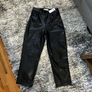 Abercrombie Curve Love Vegan Leather Ankle Straight Pants